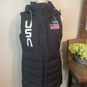 The North Face Black Hoodie with USA Flag Patch